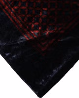 Black Red Viscose Square Men Foulard Scarf 3