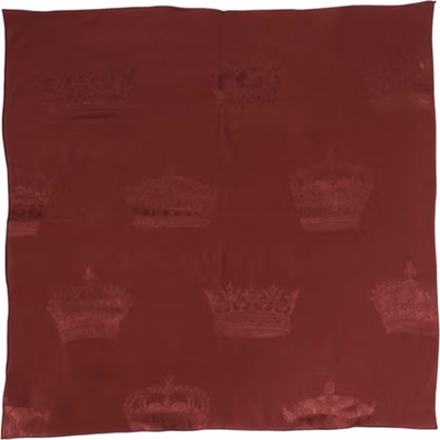 Maroon Silk Crown Square Men Foulard Scarf
