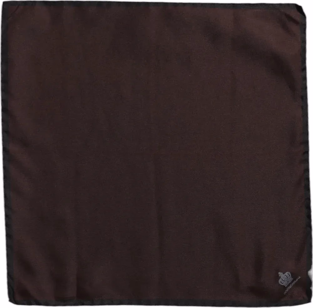 Brown DG Crown Silk Square Men Foulard Scarf