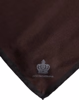 Brown DG Crown Silk Square Men Foulard Scarf 2