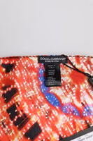 Black Multicolor Print Square Foulard Scarf 4
