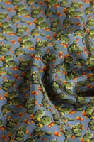 Gray Green Cactus Print Square Foulard Scarf 4