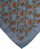 Gray Chilis Silk Square Men Foulard Scarf 2