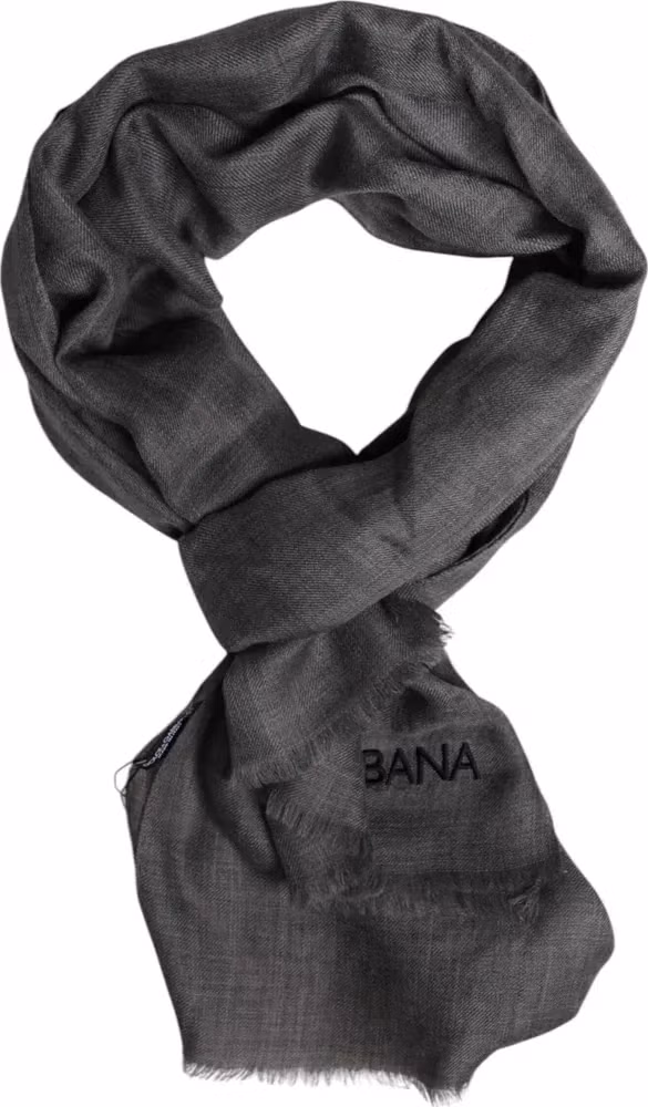 Gray Logo Print Neck Warmer Wrap Shawl Scarf