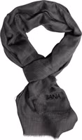 Gray Logo Print Neck Warmer Wrap Shawl Scarf 1