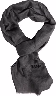 Gray Logo Print Neck Warmer Wrap Shawl Scarf