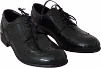 Green Leather Broque Oxford Wingtip Shoes 4