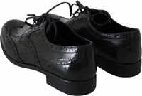 Green Leather Broque Oxford Wingtip Shoes 5