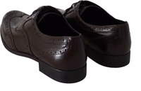 Brown Leather Broques Oxford Wingtip Shoes 3