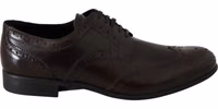 Brown Leather Broques Oxford Wingtip Shoes 4