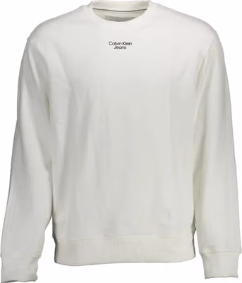 White Cotton Men Sweatshirt