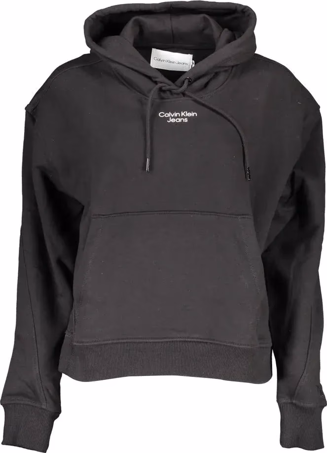 Black Cotton Women Sweatshirt