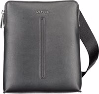 Black Polyurethane Men Shoulder Bag 1