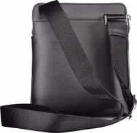 Black Polyurethane Men Shoulder Bag 2