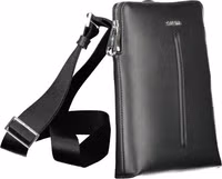 Black Polyurethane Men Shoulder Bag 3