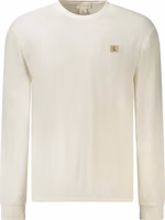 White Cotton Men's Long-Sleeve T-Shirt 1