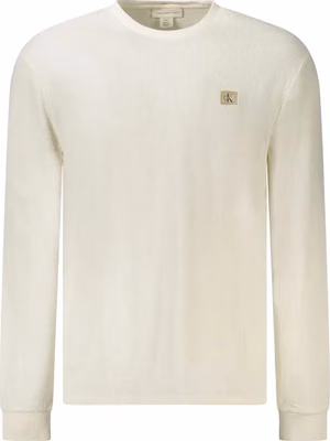 White Cotton Men's Long-Sleeve T-Shirt