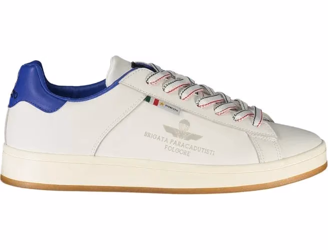 White Polyurethane Men Sneaker
