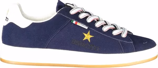 Blue Polyurethane Men Sneaker