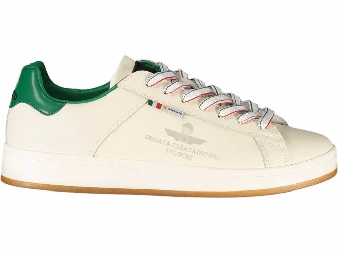 White Polyurethane Men Sneaker