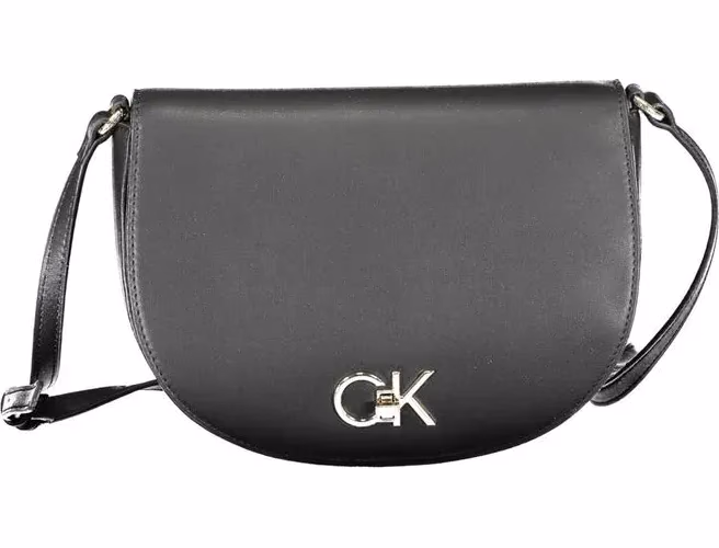 Black Polyurethane Women Shoulder Bag