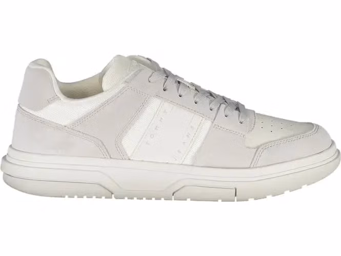 White Polyurethane Men Sneaker