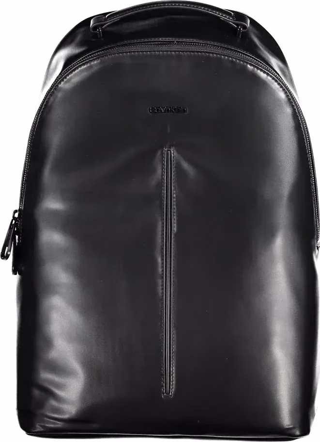 Black Polyester Men's Backpack