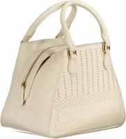 Bianco Polyurethane Women's Bag with Handles and Shoulder Strap 3