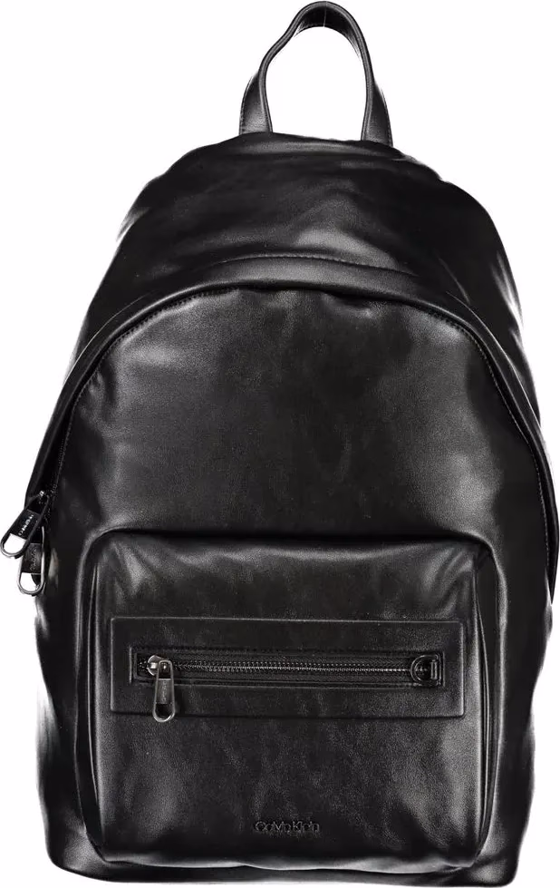 Black Polyester Men's Backpack