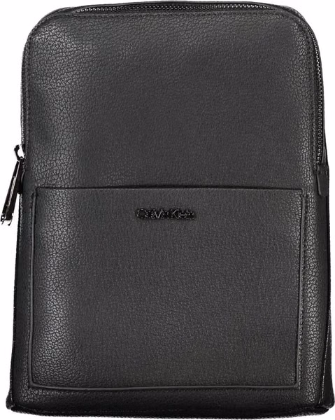 Black Polyurethane Men's Shoulder Bag