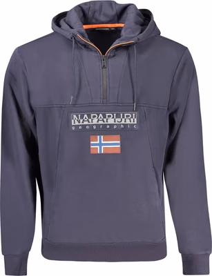 Blue Cotton Men's Hoodie