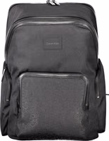 Black Polyester Men's Backpack 1