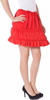 Red Polyester Women Skirt 3