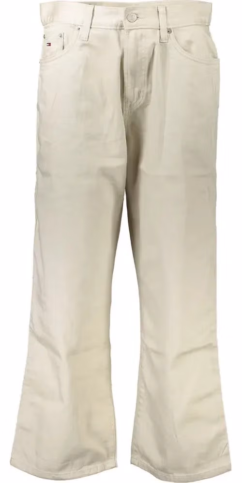 Beige Cotton Women Jeans