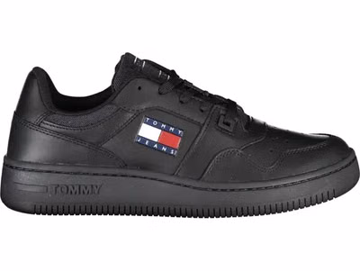 Black Leather Women Sneaker