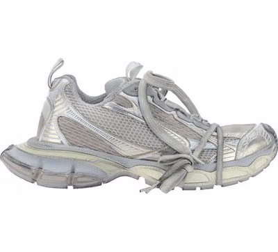Gray Polyester Athletic Sneakers