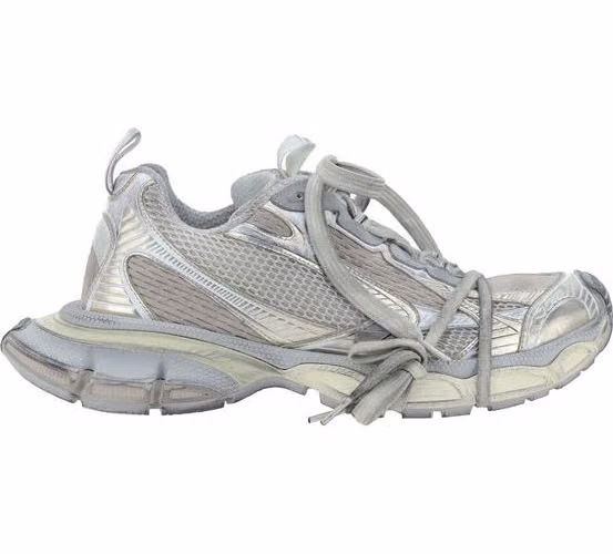 Gray Polyester Athletic Sneakers