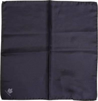 Blue DG Crown Silk Square Men Foulard Scarf