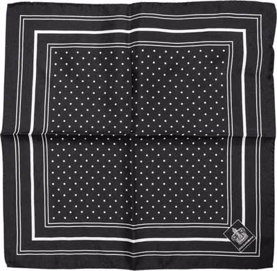 Black White Polka Dot Men Foulard Scarf