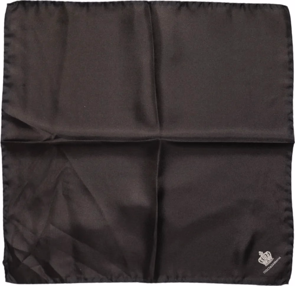 Brown DG Crown Silk Square Men Foulard Scarf