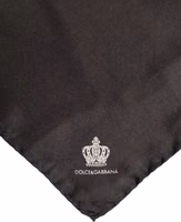 Brown DG Crown Silk Square Men Foulard Scarf 3