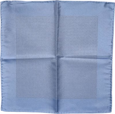 Light Blue Silk Square Men Foulard Scarf