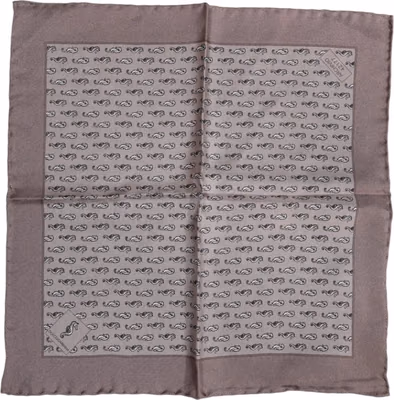 Brown Sea Horse Silk Square Foulard Scarf