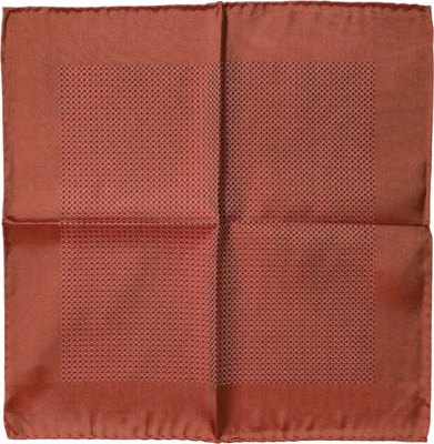 Orange Silk Square Men Foulard Scarf