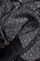 Black Patterned Fringes Men Foulard Scarf 3