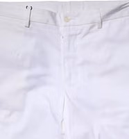 White Cotton Straight Logo Men Pants 4