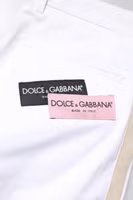 White Cotton Straight Logo Men Pants 5