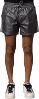 Gray Polyester Mid Waist Casual Bermuda Shorts 1