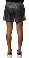 Gray Polyester Mid Waist Casual Bermuda Shorts 3