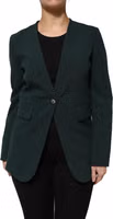 Green Single Breasted One Button Coat Jacket 1